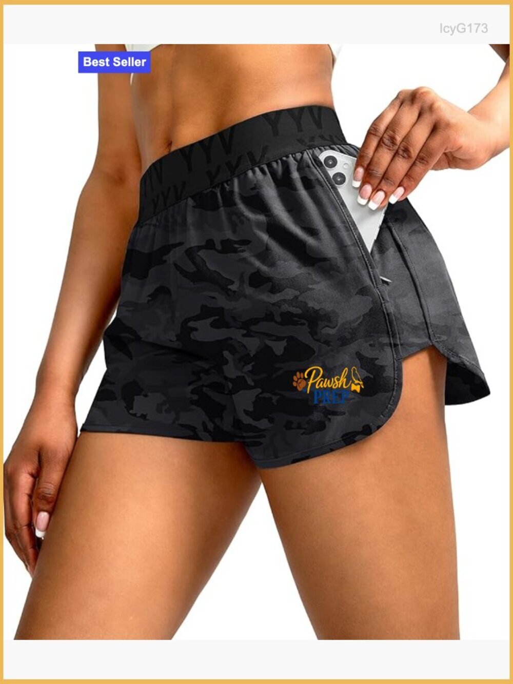 Women's Running Shorts with Zipper Pockets Quick-Dry Athletic Gym Shorts with